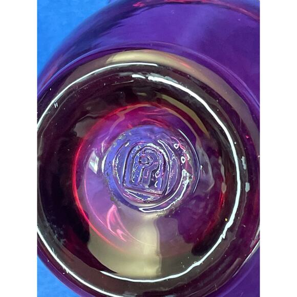 Pilgrim Art Glass Cranberry Basket with Clear Handle - Picture 7 of 7